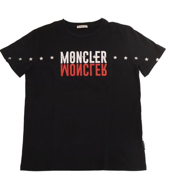 MONCLER モンクレール ロゴ 半袖Tシャツ ブラック キッズ レディース 14Aサイズ【いおき...
