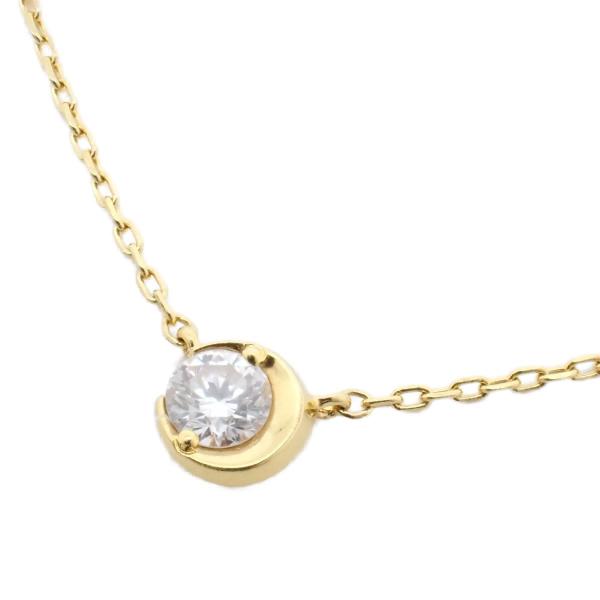 STAR JEWELRY ムーンセッティング ネックレス K18YG/ダイヤモンド0.06ct 2Z...