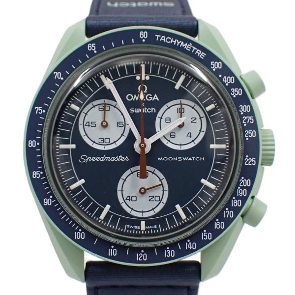 スウォッチ OMEGA × Swatch ミッション オン アース クォーツ メンズ 腕時計 ネイビ...