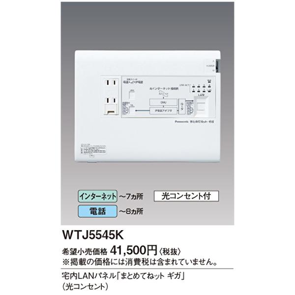 【即日対応】 WTJ5545K パナソニック(Panasonic) 宅内LANパネルまとめてねットギ...
