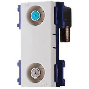 サン電子 入出力F形コンパクト直列ユニット テレビ端子 2端子型 10〜2610MHz対応 電源挿入...