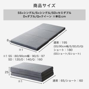 三つ折りウレタンマットレス シングル 高反発マ...の詳細画像3