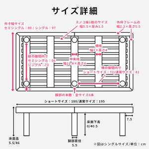 ベッド バノン すのこベッド ハイタイプ シン...の詳細画像3