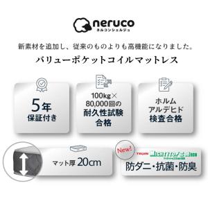 ポケットコイルマットレス セミダブル 厚さ20...の詳細画像1