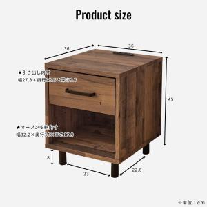 ナイトテーブル サイドテーブル コンセント ス...の詳細画像2