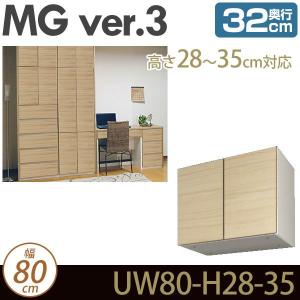 壁面収納 MG3 上置き 幅80cm 高さ28-35cm 奥行32cm D32 UW80-H28-35｜ioo