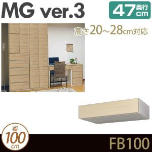 壁面収納 MG3 フィラーBOX 幅100cm 奥行47cm 高さ20-28cm 上置き D47 FB100｜ioo