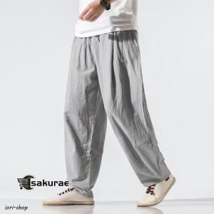 袴パンツ メンズ ズボン ワイドパンツ ゆった...の詳細画像1