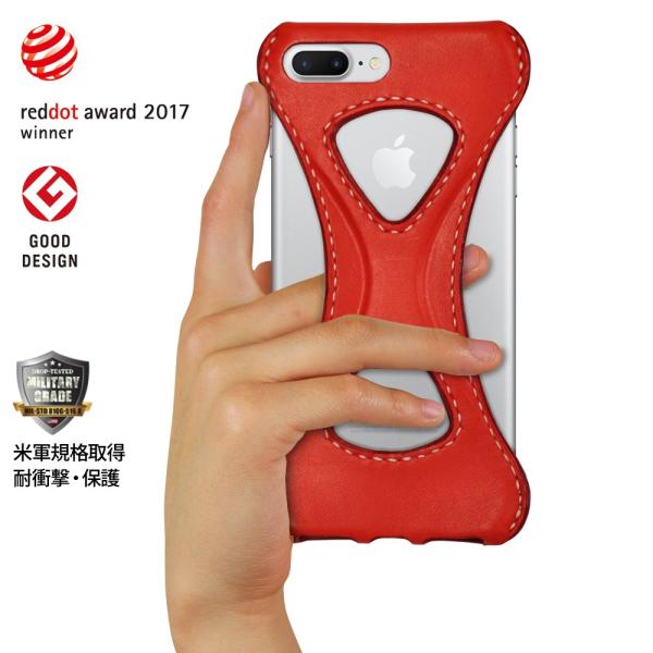 【Palmo GL】iPhone8Plus / iPhone7Plus カバー Red イタリア 本...