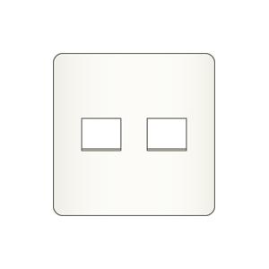 神保電器 6542-11 PW エレガンスカセットプレート ２連用