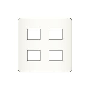 神保電器 6542-22 PW エレガンスカセットプレート ２連用