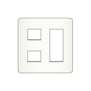 神保電器 6542-23 PW エレガンスカセットプレート ２連用