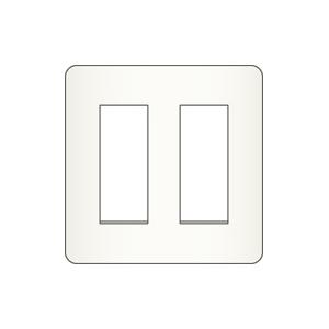 神保電器 6542-33 PW エレガンスカセットプレート ２連用