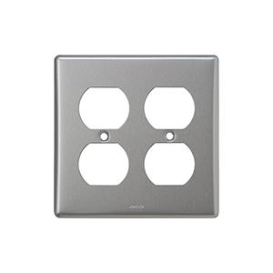 神保電器 807A-2 ニューメタルプレート複式コンセント用プレート２連用
