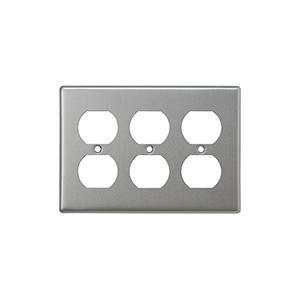 【受注品】神保電器 807A-3 ニューメタルプレート 複式コンセント用プレート ３連用