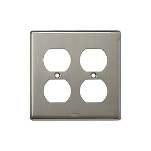 神保電器 807S-2 ステンレスプレート 複式コンセント用プレート ２連用