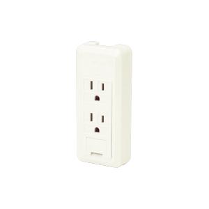 神保電器 CS-55GE-PW 露出形アースターミナル付接地ダブルコンセント