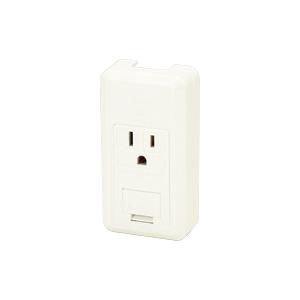 神保電器 CS-5GE-PW 露出形アースターミナル付接地シングルコンセント