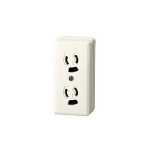 東芝ライテック DC1282E(W) アース付抜け止め角形ダブルコンセント