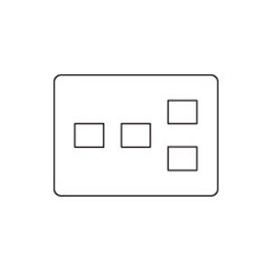 神保電器 HBP-1U-2+2U PW ホームエレガンスプレート ３連用