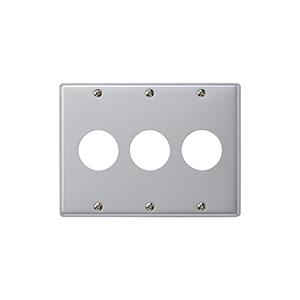 【受注品】神保電器 HBP-804A-3 ニューメタルプレートコンセントプレート ３連用 φ35.5
