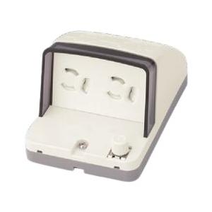神保電器 JW-B-9G9GE-PW アースターミナル付防雨形抜止接地ダブルコンセント PW
