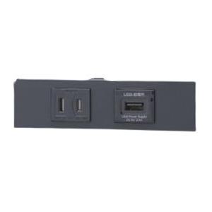 神保電器 KAG-2619 NKシリーズ 扉付コンセント＋USBコンセントセット ソフトブラック (...