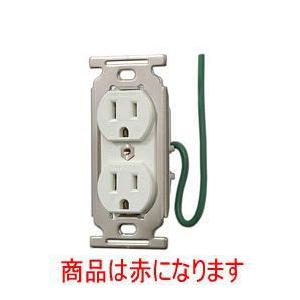 明工社 ME2851R 医用接地埋込ダブルコンセント (赤)