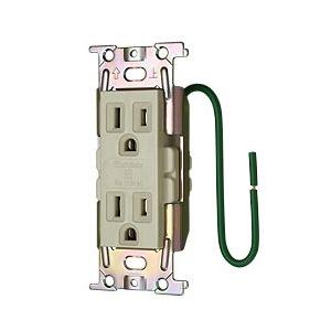 明工社 ML1282T3W ML医用接地埋込ダブルコンセント (白) C形