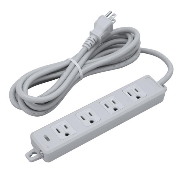 明工社 MR7704TJ1 横形OA用接地タップ 4コ口 コード1m 耐トラッキング接地プラグ付