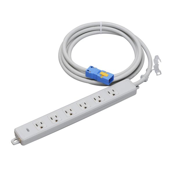 明工社 MR7706NT5 横形OA用接地タップ 6コ口 コード5m ハーネスプラグ付