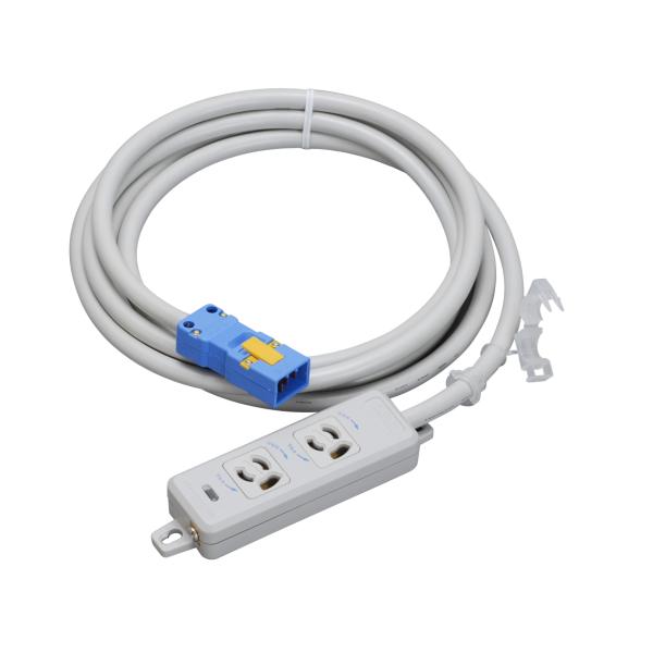 明工社 MR7902NT5 横形OA用抜け止め接地タップ 2コ口 コード5m ハーネスプラグ付