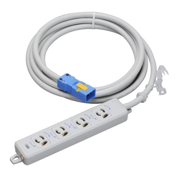 明工社 MR7904NT5 横形OA用抜け止め接地タップ 4コ口 コード5m ハーネスプラグ付