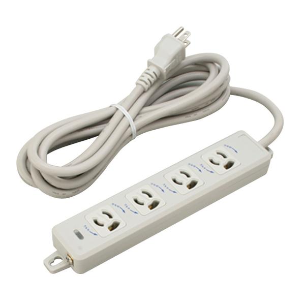 明工社 MR7904TJ5 横形OA用抜け止め接地タップ 4コ口 コード5m 耐トラッキング接地プラ...