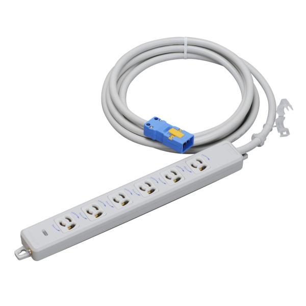 明工社 MR7906NT3 横形OA用抜け止め接地タップ 6コ口 コード3m ハーネスプラグ付