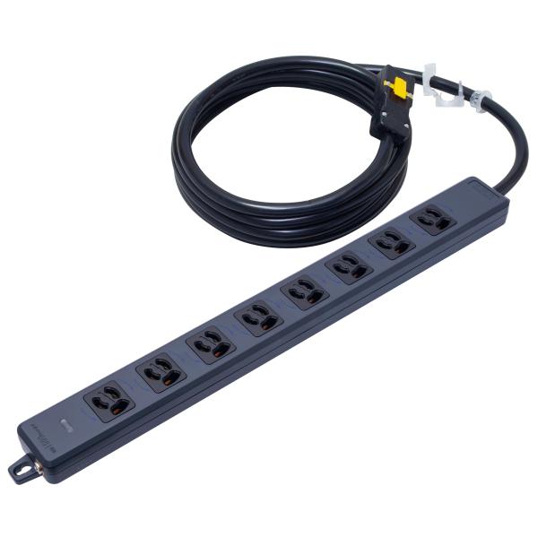 【受注品】明工社 MR7908NT3BBB 横形OA抜け止め接地タップ 8コ口 コード3m ハーネス...