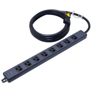 明工社 MR7906NT5BBB 横形OA抜け止め接地タップ 6コ口 コード5m