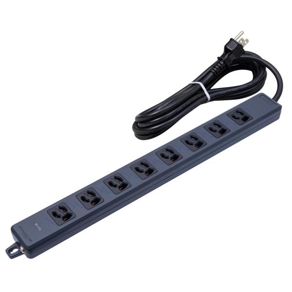 【受注品】明工社 MR7908TJ3BB 横形OA抜け止め接地タップ 8コ口 コード3m 耐トラッキ...