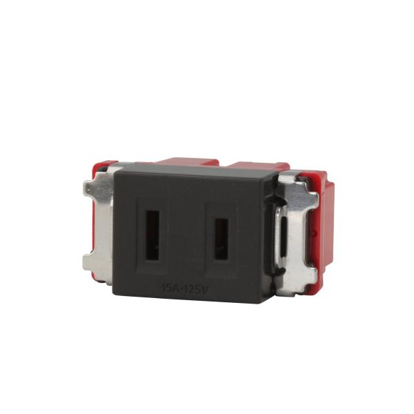 神保電器 NKC-5-SB NKシリーズ 埋込シングルコンセント（シボ加工品・ソフトブラック色）