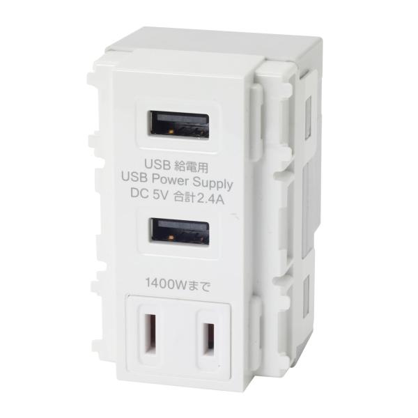 寺田電機 USB-R3702W 埋込USB+AC給電コンセント ホワイト