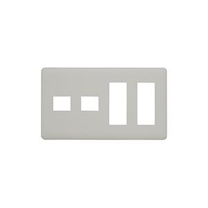 神保電器 WJD-1133 J・WIDE SLIMシリーズ 2ピースコンセントプレート 4連用 1+...