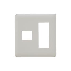 神保電器 WJD-13 J・WIDE SLIMシリーズ 2ピースコンセントプレート ２連用 1+3口