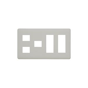 神保電器 WJD-2133 J・WIDE SLIMシリーズ 2ピースコンセントプレート 4連用 2+...