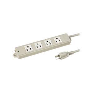 【受注品】寺田電機 XET40015W 一般プラグ付エコOAタップ　4口　平行　5m（ホワイト）