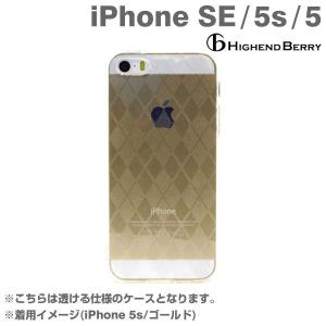 iPhone SE ケース iphone5s iphone5 ケースカバー Highend BerryオリジナルTPUケース ストラップホール＆保護キャップ付き(アーガイル)ハイエンドベリー