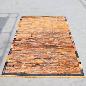 モロッコキリム　特大　アフニフ 400x245cm 緻密な波模様　手織り