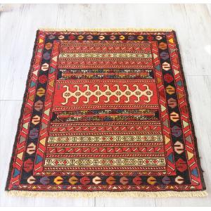 60s OLD NAVAJO HANDWOVEN YEI DESIGH WOOL RUG 89×15 ハンドメイド