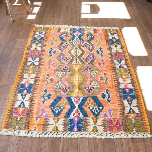 色にこだわるワンランク上のカイセリキリム セッヂャーデ 169x141cm 雄羊の角と翼を広げた鳥の...