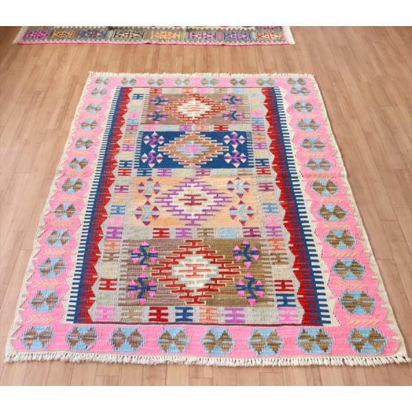 色にこだわるワンランク上のカイセリキリム 178x133cm イーブルアイと狼の足跡