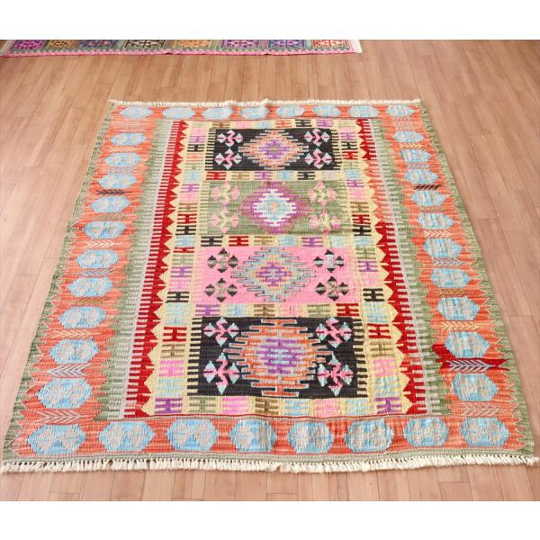 色にこだわるワンランク上のカイセリキリム 167x138cm イーブルアイと麦の穂のジジム